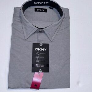 DKNY Mens Long Sleeve Sport Shirt Medium - Natural Stretch & 100% Cotton